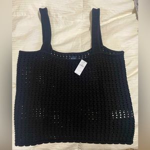 GAP Black Crochet Tank NWT Sz L